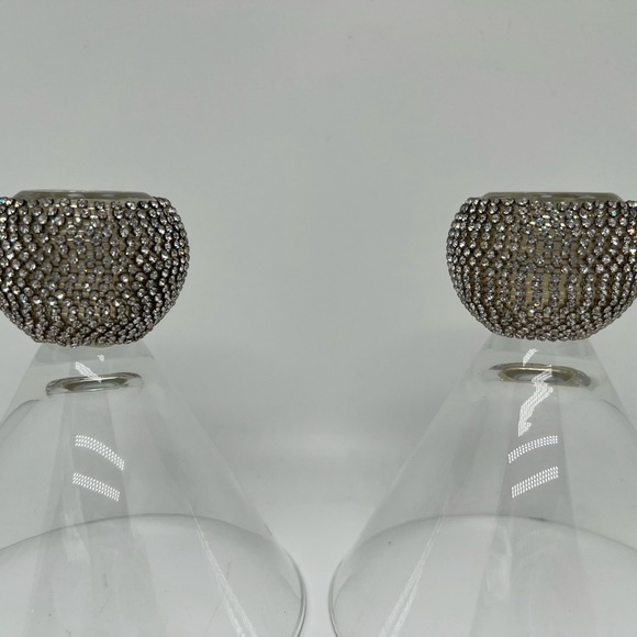 PIER 1 Set of 2 Bedazzled Rhinestone Martini Glasses - Picture 2 of 4